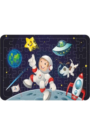 Holzpuzzle für Kinder, 4 Stück, 54 Teile – Planeten, Astronaut, Piratenschiff und U-Boot. Puzzle013 - 5