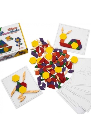 Holzspielzeug 125-teiliges pädagogisches Tangram-Puzzleblock-Set aus Holz TOY012 - 7