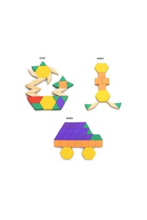 Holzspielzeug 125-teiliges pädagogisches Tangram-Puzzleblock-Set aus Holz TOY012 - 9