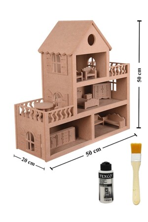 Holzspielzeug-Barbie-Haus + Holzminiatur-Spielzeugmöbel-Set - 2