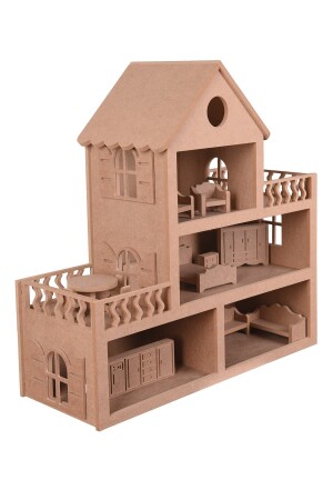 Holzspielzeug-Barbie-Haus + Holzminiatur-Spielzeugmöbel-Set - 4