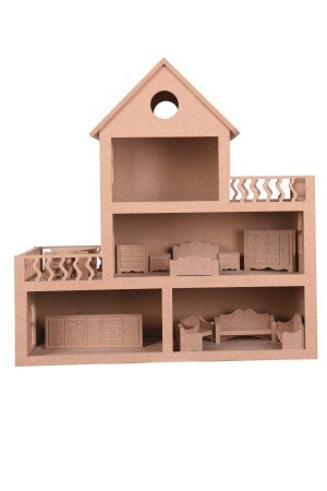 Holzspielzeug-Barbie-Haus + Holzminiatur-Spielzeugmöbel-Set - 5