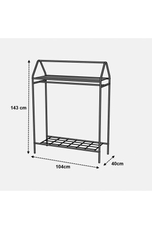 Home Hanger Siyah Elbise Askılığı Raflı New Design Konfeksiyon Askısı MC00203 - 10