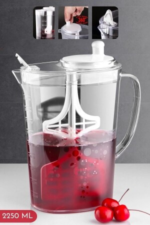 Home Life Aqua Mix mit Mixer 2250 ml Ayran, Limonade etc.Krug OPH-000085 - 1