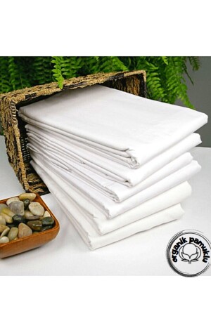 Home Luxury Cotton Plain White Bed Sheet Single 160*240 BYZÇRŞ02 - 5