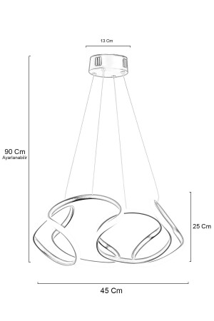 Honos Chrom moderne Pendelleuchte, weißes Licht, LED-Kronleuchter, Wohnzimmer, Küche, Zimmer, LED-Kronleuchter - 6