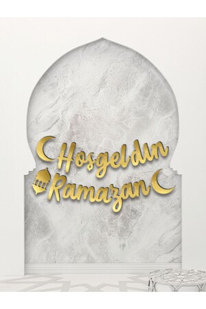 Hoşgeldin Ramazan Kaligrafi Gold Banner Afiş - 3