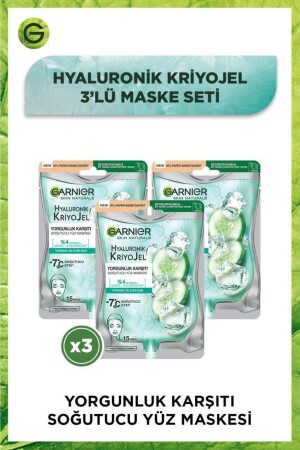 Hyaluronik Kriyojel Yorgunluk Karşıtı Soğutucu Yüz Maskesi 3'lü Set PKTKRYJLYZMSK - 2