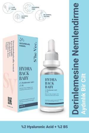 HYDRA BACK BABY – Hyaluronsäure-Hautserum mit präbiotischer Aktivität und intensiver Feuchtigkeitswirkung (30 ml) - 2