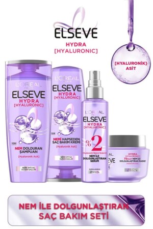 Hydra [Hyaluron] Haarpflegeset, das Feuchtigkeit spendet – Shampoo & Spülung & Serum & Maske - 2