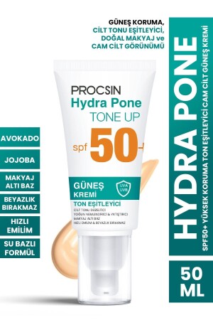 Hydra Pone Spf50- Cilt Tonu Eşitleyici Makyaj Efekti Veren Cam Cilt Güneş Kremi Pa-- - 1