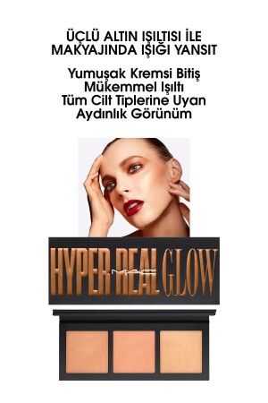 Hyper Real Glow Highlighter Aydınlatıcı Palet - Shımmy Peach 773602531547 - 3