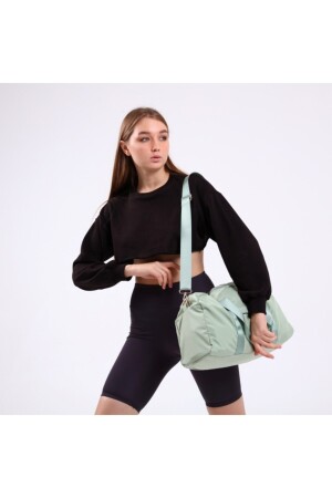 Icone Damen-Sporttasche aus Parachute-Stoff, Unisex, für Sport und Fitness, mit Vordertasche, Wassergrün - 6