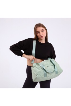 Icone Damen-Sporttasche aus Parachute-Stoff, Unisex, für Sport und Fitness, mit Vordertasche, Wassergrün - 7