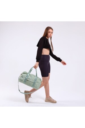 Icone Damen-Sporttasche aus Parachute-Stoff, Unisex, für Sport und Fitness, mit Vordertasche, Wassergrün - 9