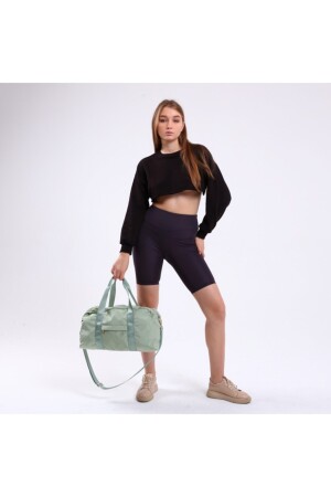 Icone Damen-Sporttasche aus Parachute-Stoff, Unisex, für Sport und Fitness, mit Vordertasche, Wassergrün - 10