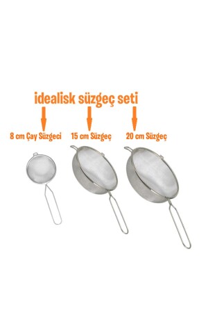 Idealisk Süzgeç Seti- Çay Süzgeci - 15 Cm Süzgeç - 20 Cm Süzgeç - 2