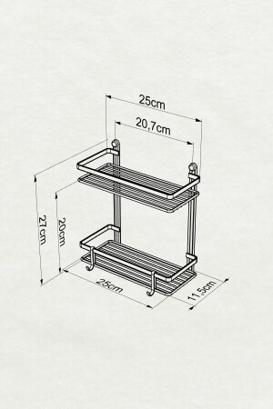 İKİ KATLI LAMALI BANYO RAFI KANCALI KROM ES067H - 7