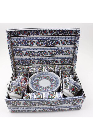 Importierte Kaffeetasse aus Porzellan, Topkapi-Modell, 6 Personen, 12 Stück, guralTopkapi - 3