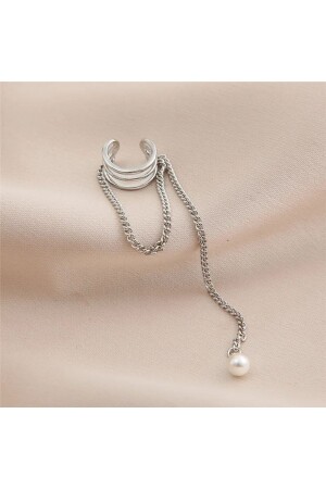 İnci Detaylı Deliksiz Kıkırdak Küpe- Ear Cuff Kadın Küpe - 4