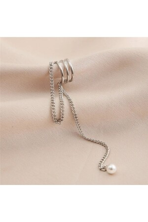 İnci Detaylı Deliksiz Kıkırdak Küpe- Ear Cuff Kadın Küpe - 6