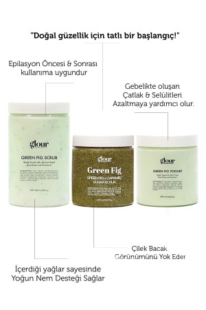 İncir Özlü Scrub & Green Fig Body Yogurt & Karamel Özlü Scrub Üçlü Set - 2