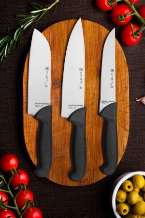 Incisive Series 3-teiliges Küchenmesserset Santaku Chef Fleisch Brot Gemüse Obst Messer CS8 - 1