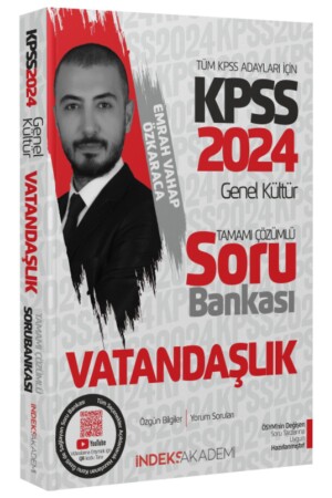 İndeks Akademi 2024 KPSS Vatandaşlık Soru Bankası Çözümlü - Emrah Vahap Özkaraca İndeks Akademi Yayı - 2