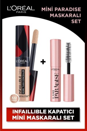 Infaillible 24h All-Face Concealer 322 Ivory & Mini Paradise Mascara 4. 7 ml Make-up-Set - 3