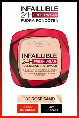 Infaillible 24h Fresh Wear Pudra Fondöten 180 Rose Sand - 2