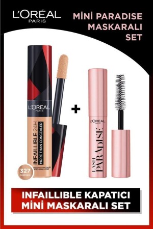 Infaillible 24h Tüm Yüze Uygulanabilir Kapatıcı 327 Cashmere&mini Paradise Maskara 4.7ml Makyaj Seti - 3