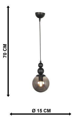 Infinite Single Kronleuchter aus schwarzem Rauchglas - 7