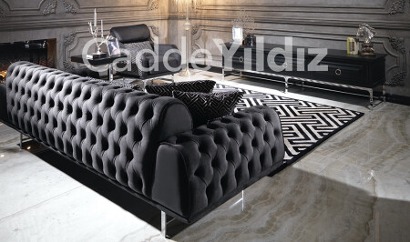 İngiltere Black Luxury Koltuk Takımı - 4