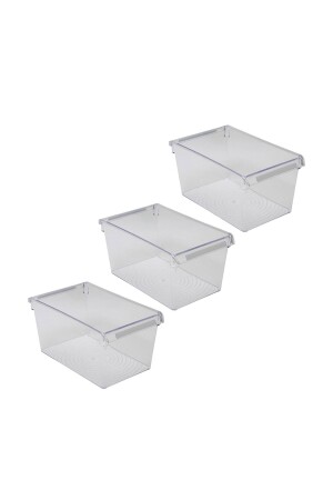 Innen-Kühlschrank-Organizer, Innen-Schrank-Organizer, Regal, 310 x 180 x 150 mm, transparent, 3er-Set, M-SE27-30-16-3 - 2