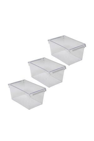 Innen-Kühlschrank-Organizer, Innen-Schrank-Organizer, Regal, 310 x 180 x 150 mm, transparent, 3er-Set, M-SE27-30-16-3 - 3