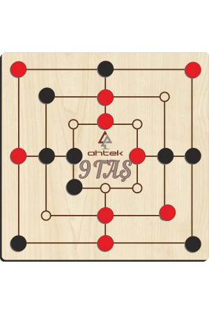 Intelligenz- und Strategiespielset aus Holz, 5 Teile, 9 Steine ​​+ Steine ​​+ Springen und Sammeln + Ludo und Reversi eticset319 - 6