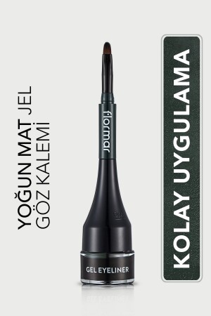 Intensiv pigmentierter, matter Gel-Eyeliner mit speziellem Bürstenkopf (GRÜN) – Gel-Eyeliner – 004 – 8690604591909 - 2