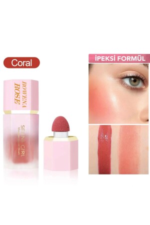 Intensiv pigmentiertes flüssiges Rouge (Koralle) mit natürlichem Look - 1