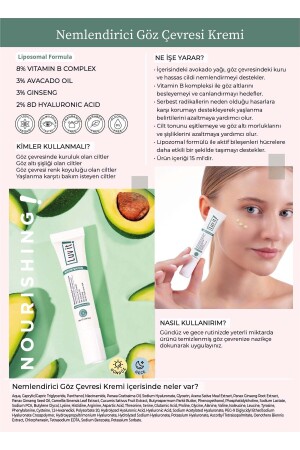 Intensive Feuchtigkeitscreme mit Avocado – Anti-Augen-Augenringe und Schwellungen der Augenkonturcreme 15 ml - 6