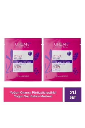 Intensive Keratin-Spezial-Haarpflegemaske vor dem Duschen für übermäßig geschädigtes Haar, 2 x 50 ml – vegan - 1