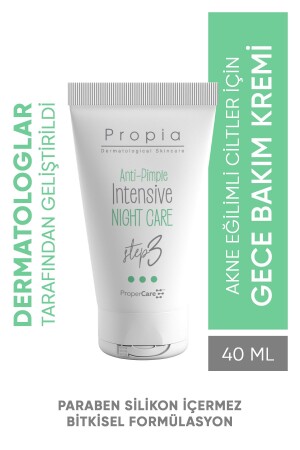 Intensive Nacht-Gesichtspflegecreme gegen Akne, Mitesser und Anti-Unreinheiten für Akne, Mischhaut und fettige Haut, 40 ml 8001060084 - 1