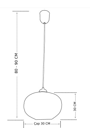 Ip Sarkıt Avize Büyük Boy Top Avize 30 Cm Çap 529060 - 9