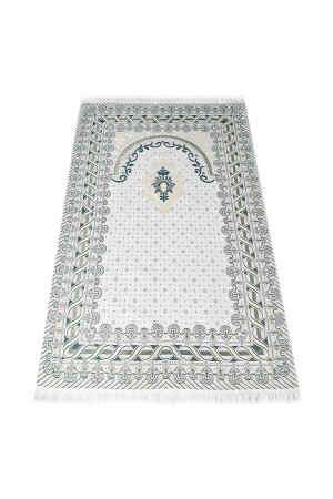 Ipek Saten Osmanlı Desenli Seccade Koyu Yeşil 67x120 Cm - 230 gr IOSY - 2