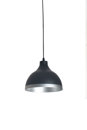 Island Modern Kitchen Cafe Metall innen schwarz, silberfarben, silber gestreift, einzelner Hängelampen-Kronleuchter (Durchmesser 20 cm) - 4