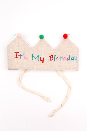 „It’s My Birthday“-Haarband mit mehrfarbigem Pompon - 2