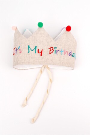 „It’s My Birthday“-Haarband mit mehrfarbigem Pompon - 4