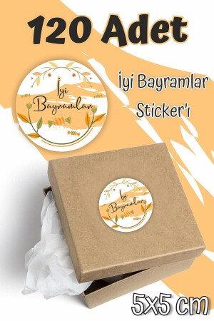 İyi Bayramlar Etiketi 5x5 120 Adet Ramazan Bayramı Kurban Bayramı Sticker - 2