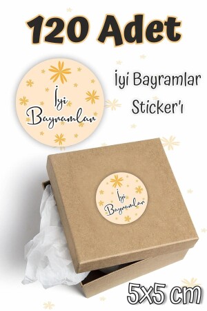 İyi Bayramlar Etiketi 5x5 120 Adet - Ramazan Bayramı Kurban Bayramı Sticker - 2