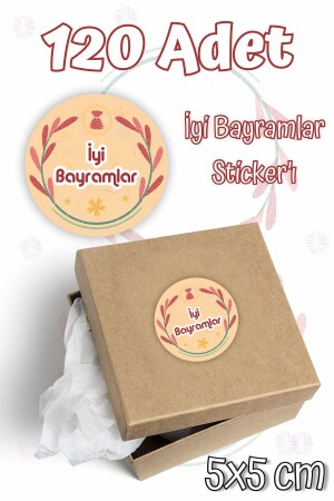 Iyi Bayramlar Etiketi 5x5 120 Adet - Ramazan Bayramı Kurban Bayramı Sticker - 1