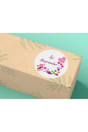 İyi Bayramlar Sticker Şeker Etiketi Ramazan Kurban Eid Mubarek 4 Cm - (40 Adet) - 2